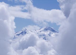 Mount Baker from the base of the summit pyramid on Mount Shuksan