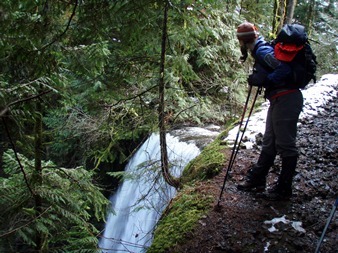 On the trail above Multnomah Falls