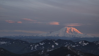 Last light of the day on Rainier
