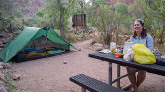 Camp on night #3 at Bright Angel Camp.