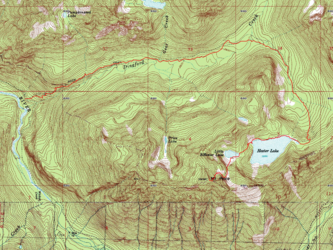 Our route down.  My GPS failed on the way up, but our ascent route wasn't very good anyway.