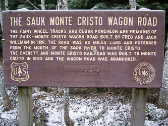 Our trail head was at the gate on the new Monte Cristo Road, on the Darrington side of Barlow Pass.