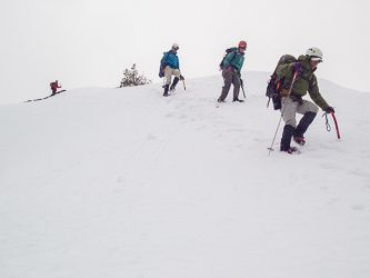 Descending from the summit of Gene's Peak