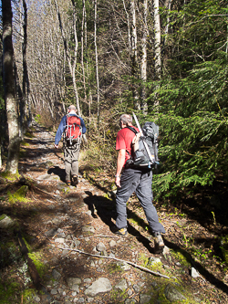 Hiking up the Dirty Harry Road-Trail.