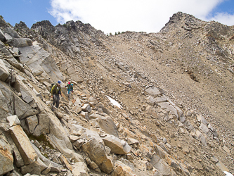 The north side of the east ridge.