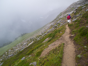 Past the end of maintained trail, SE of Liberty Cap.