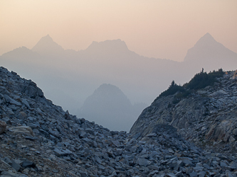 Bald Eagle Peak, Silver Eagle Peak, and Jade Lake point 5,243.