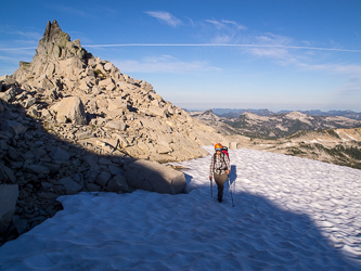 On the remains of the Hinman Glacier.