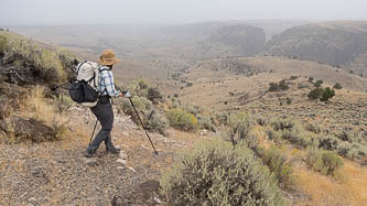 Smoke as we drop into Three Forks